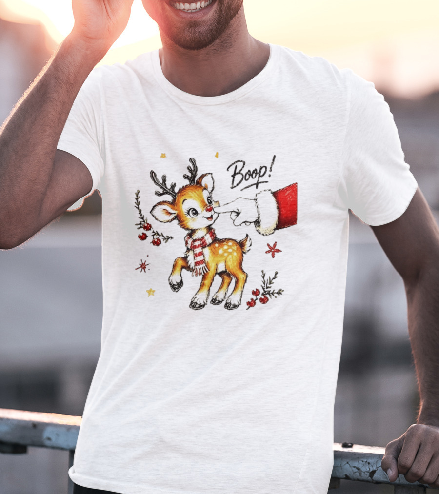 Boop Reindeer Santa Claus Hand Christmas Festive Holiday Magic T-Shirt