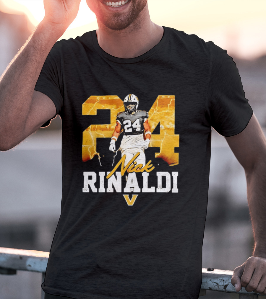 Nick Rinaldi 24 Vanderbilt Commodores NCAA Football Lightning T-Shirt