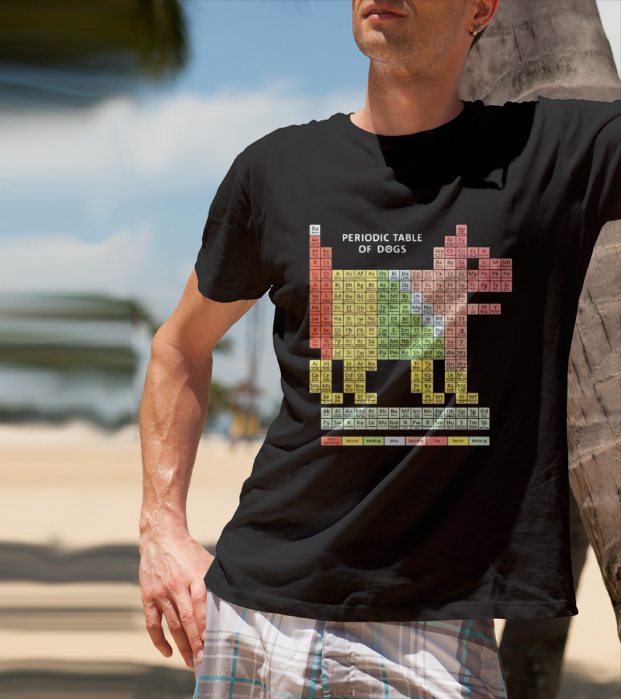 Periodic Table Of Dogs Breed Chart Non Sporting Hound Herding Misc Sporting Toy Terrier Working T-Shirt