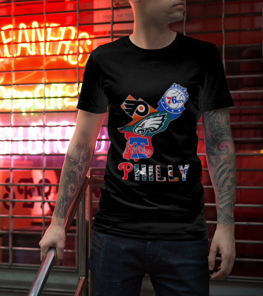 Philadelphia 76ers Flyers Eagles Phillies Philly Teams T-Shirt