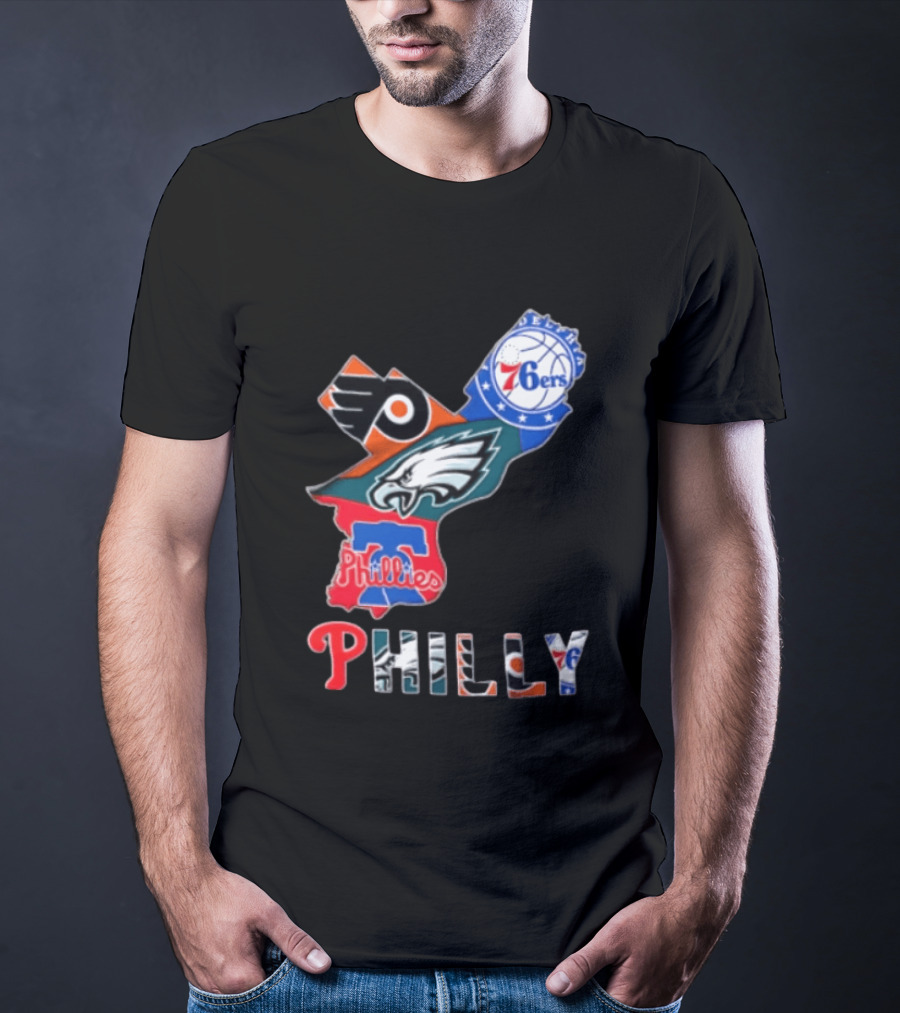 Philadelphia 76ers Flyers Eagles Phillies Philly Teams T-Shirt