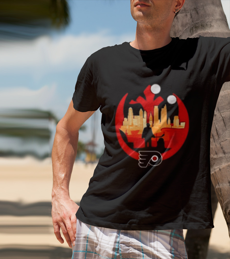 Philadelphia Flyers NHL Star Wars Rebel Alliance Skyline T-Shirt