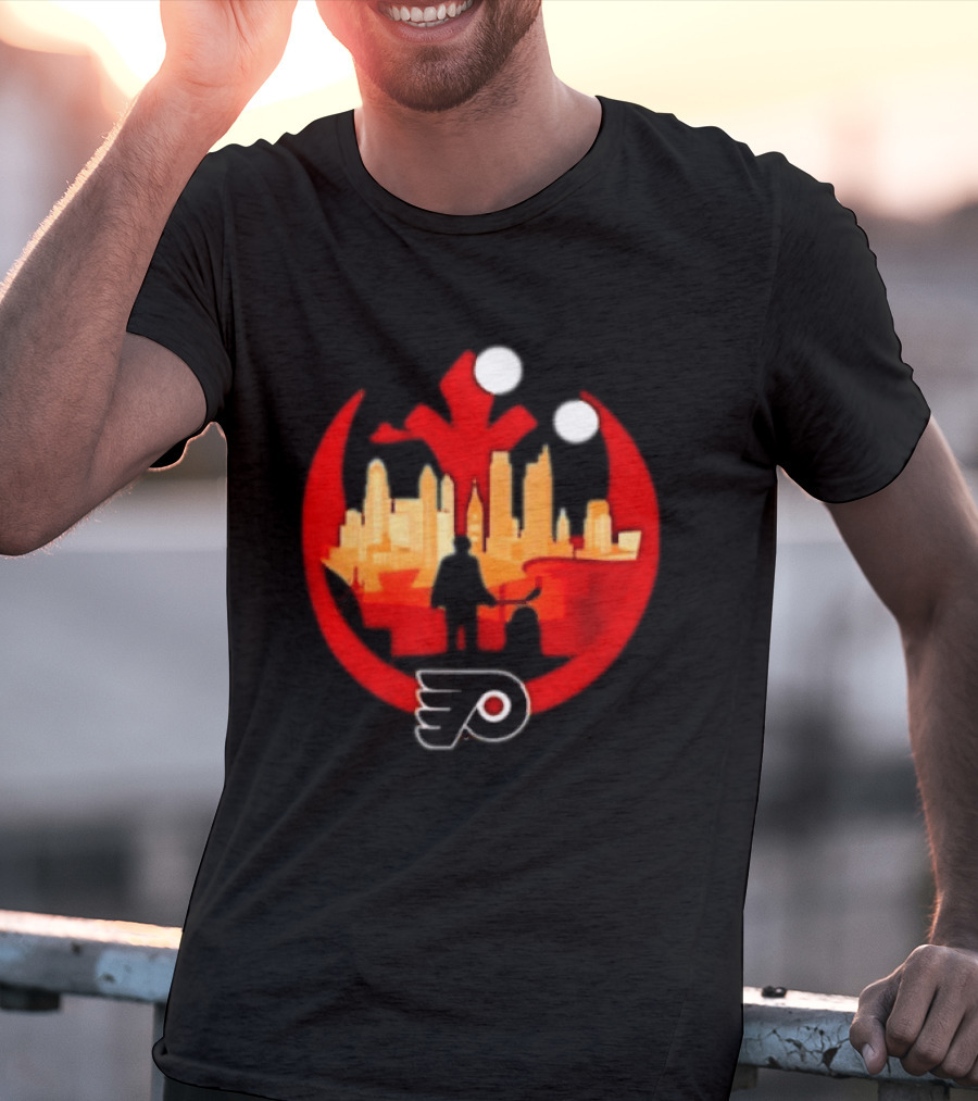 Philadelphia Flyers NHL Star Wars Rebel Alliance Skyline T-Shirt