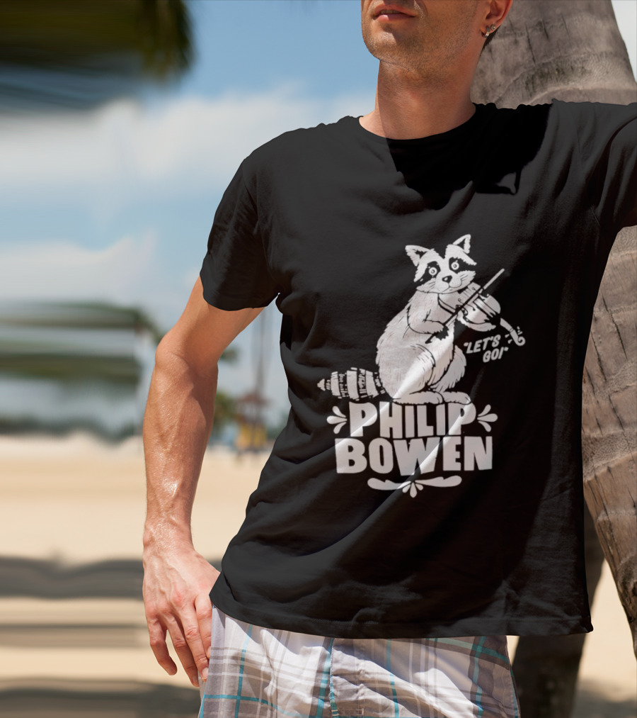 Philip Bowen Raccoon Playing Violin Let's Go T-Shirt