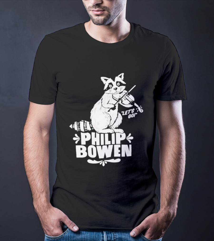 Philip Bowen Raccoon Playing Violin Let's Go T-Shirt