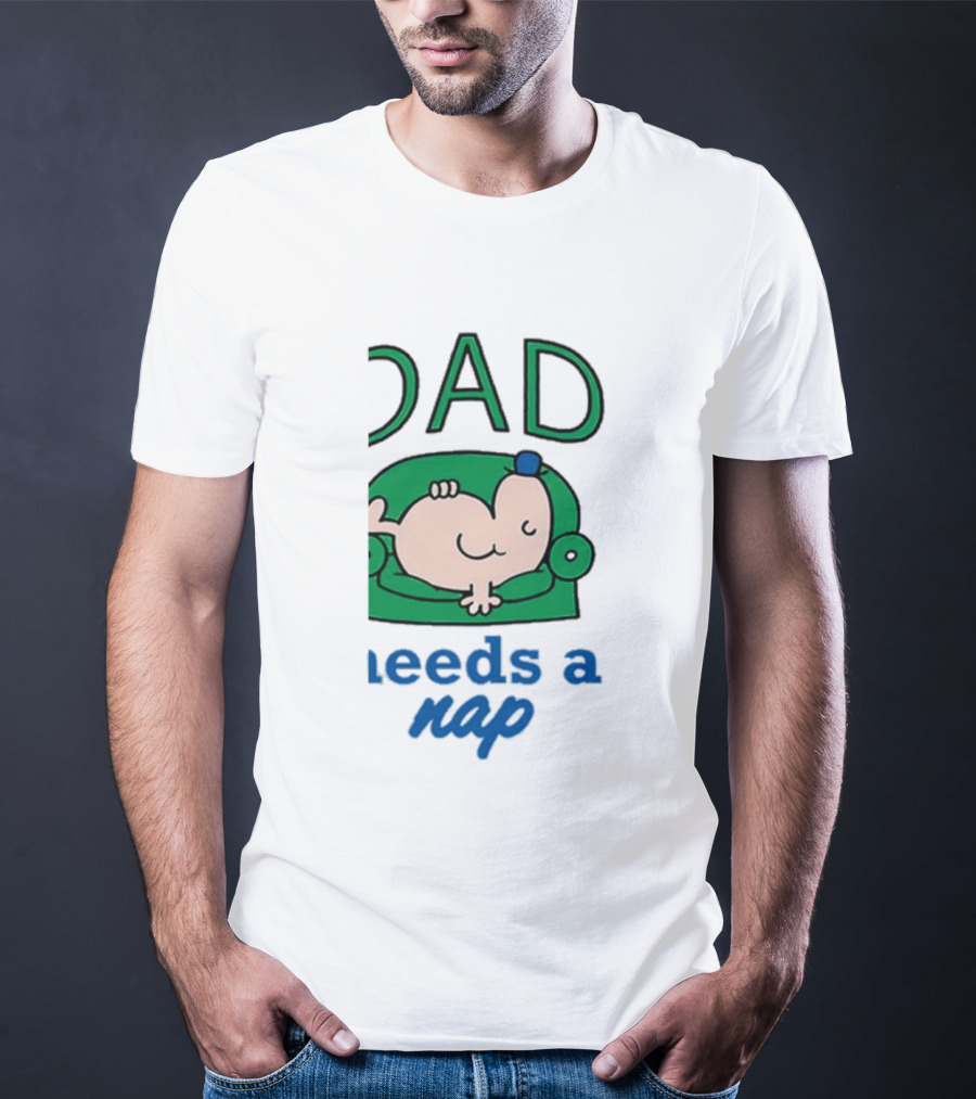 Dad Needs A Nap Cute Cartoon Sleeping Couch T-Shirt