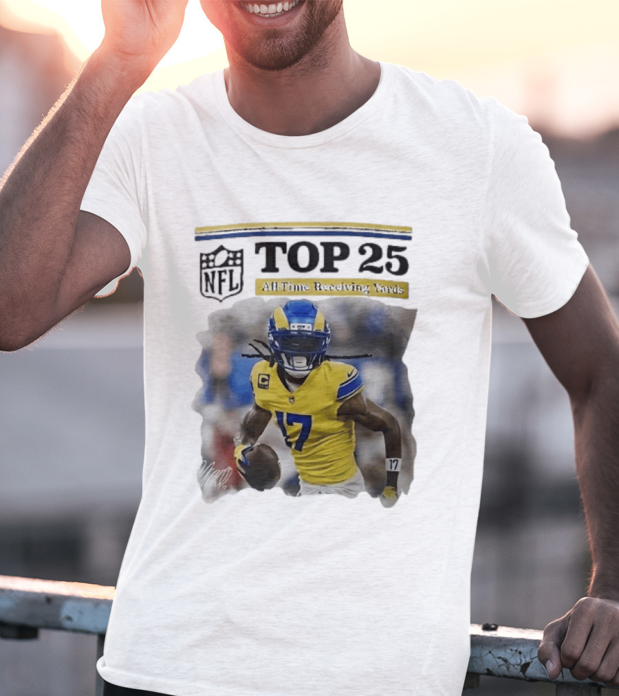 NFL Top 25 All Time Receiving Yards 17 T-Shirt