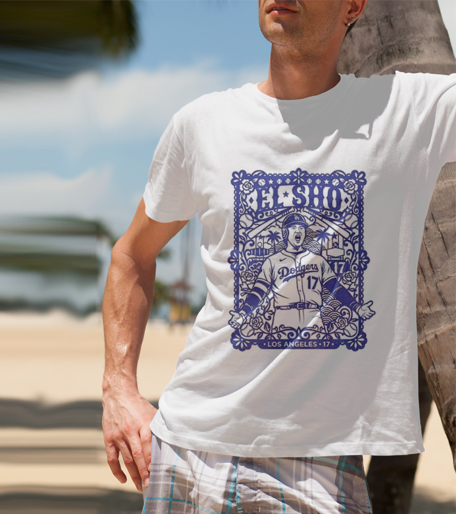 Shohei Ohtani El Sho Papel Picado Los Angeles Baseball T-Shirt