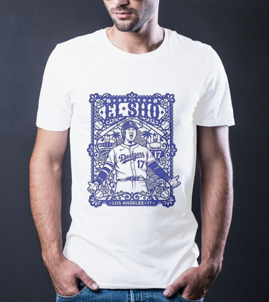 Shohei Ohtani El Sho Papel Picado Los Angeles Baseball T-Shirt