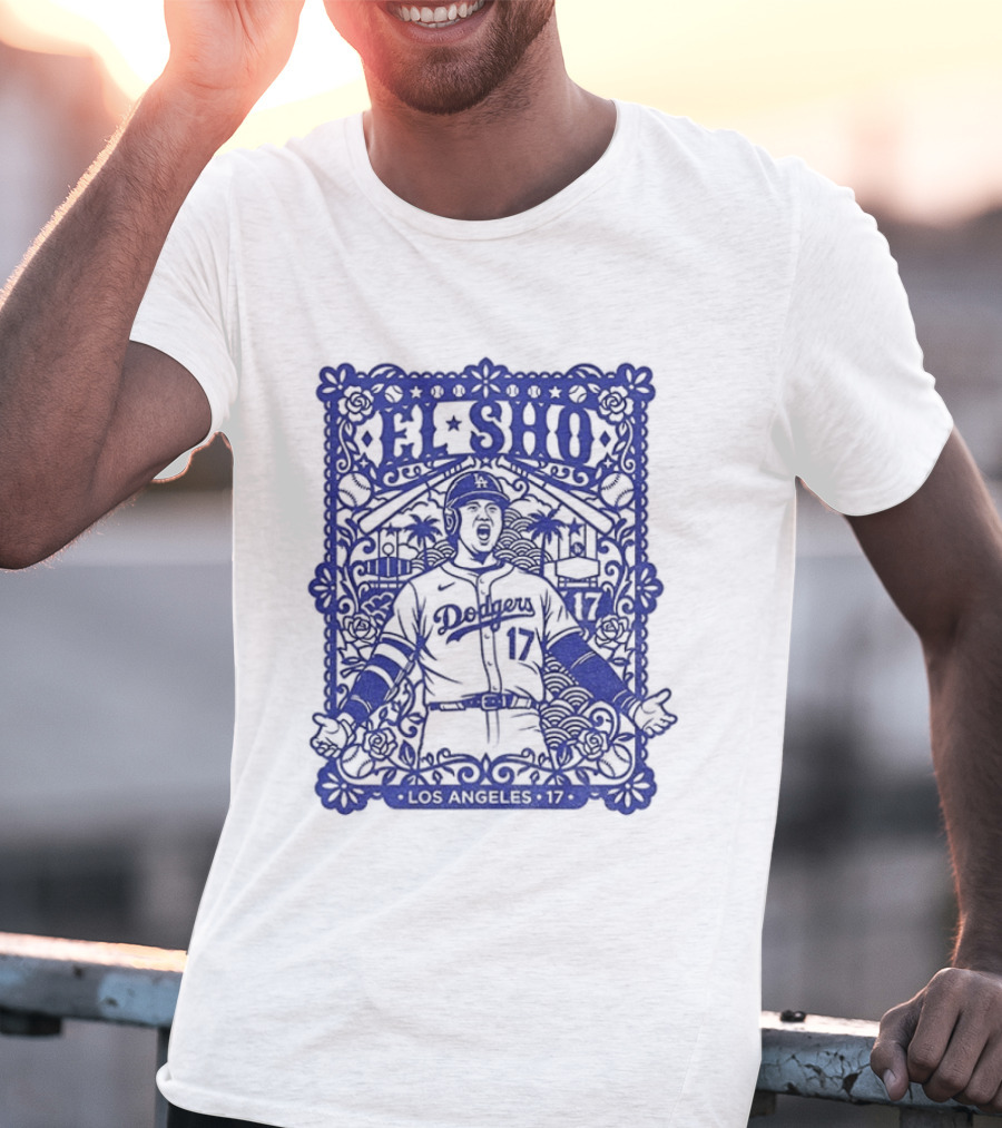 Shohei Ohtani El Sho Papel Picado Los Angeles Baseball T-Shirt