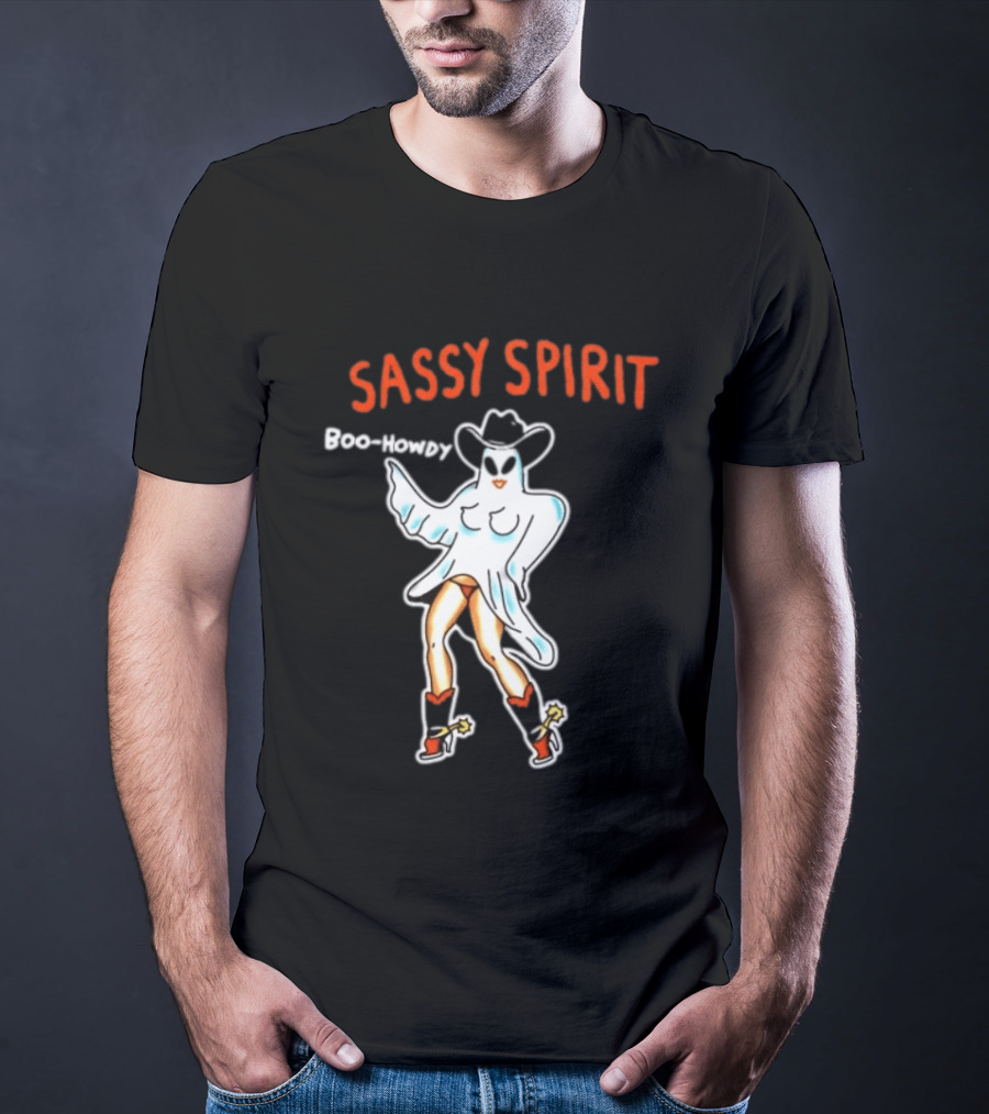 Sassy Spirit Boo Howdy Ghost Cowgirl Western Halloween Costume T-Shirt