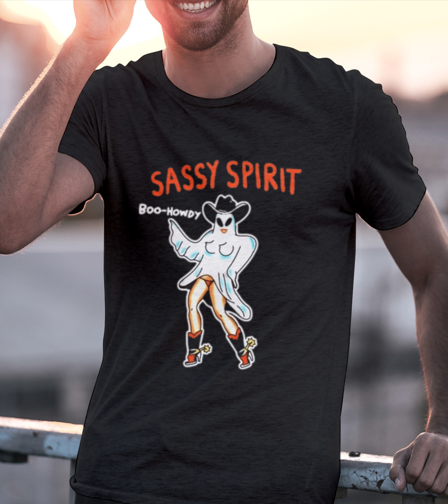 Sassy Spirit Boo Howdy Ghost Cowgirl Western Halloween Costume T-Shirt