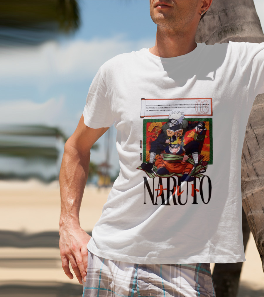 Naruto Kakashi 72 Series Manga Cover Style Anime T-Shirt