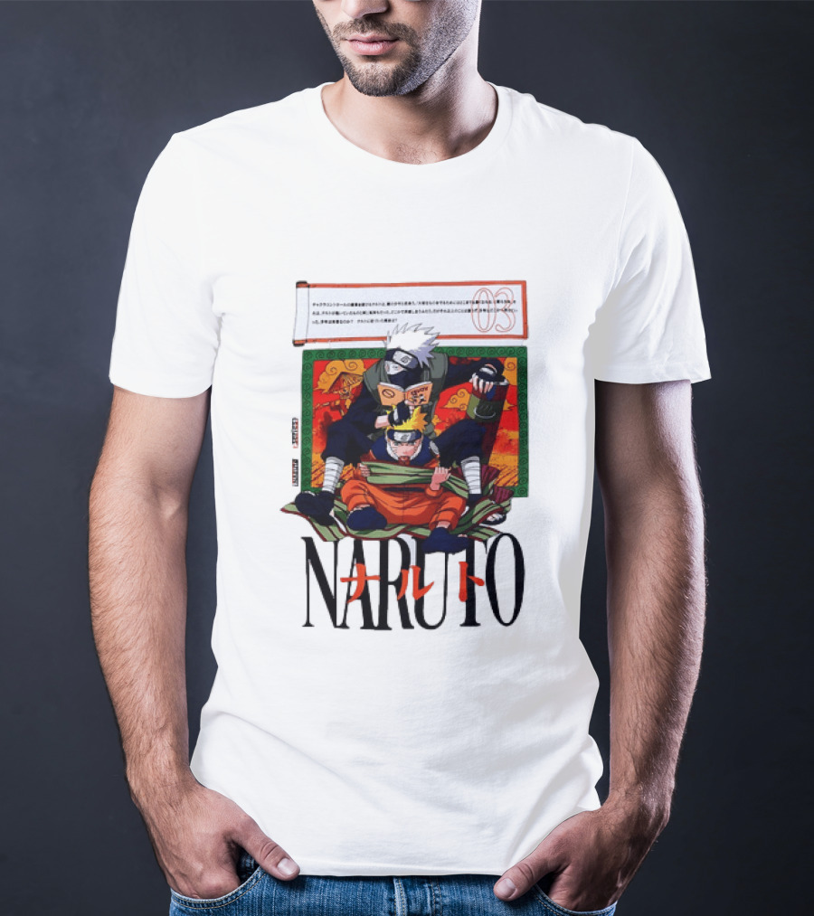 Naruto Kakashi 72 Series Manga Cover Style Anime T-Shirt