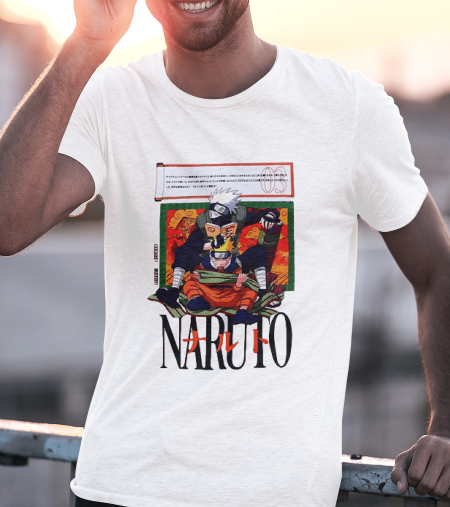 Naruto Kakashi 72 Series Manga Cover Style Anime T-Shirt