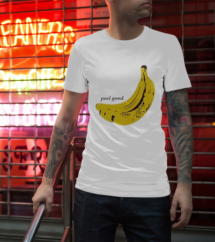 Peel Good Banana Fruit Minimalist Yellow T-Shirt