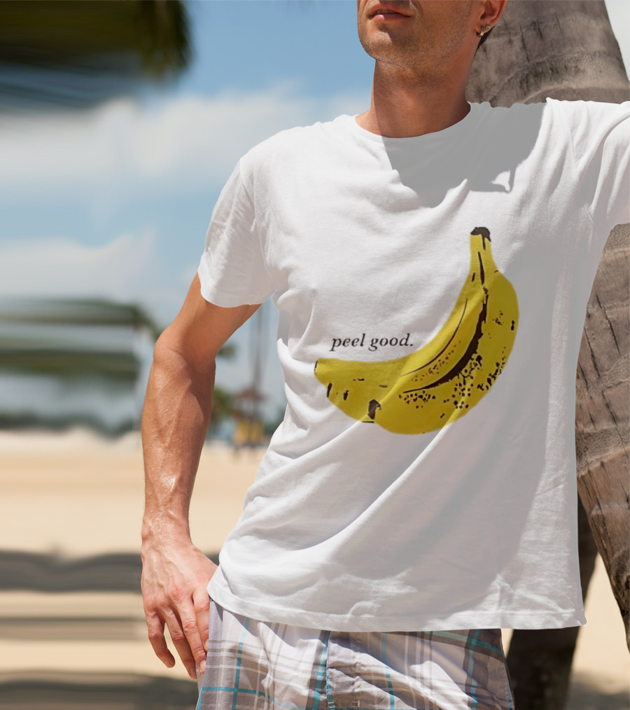 Peel Good Banana Fruit Minimalist Yellow T-Shirt