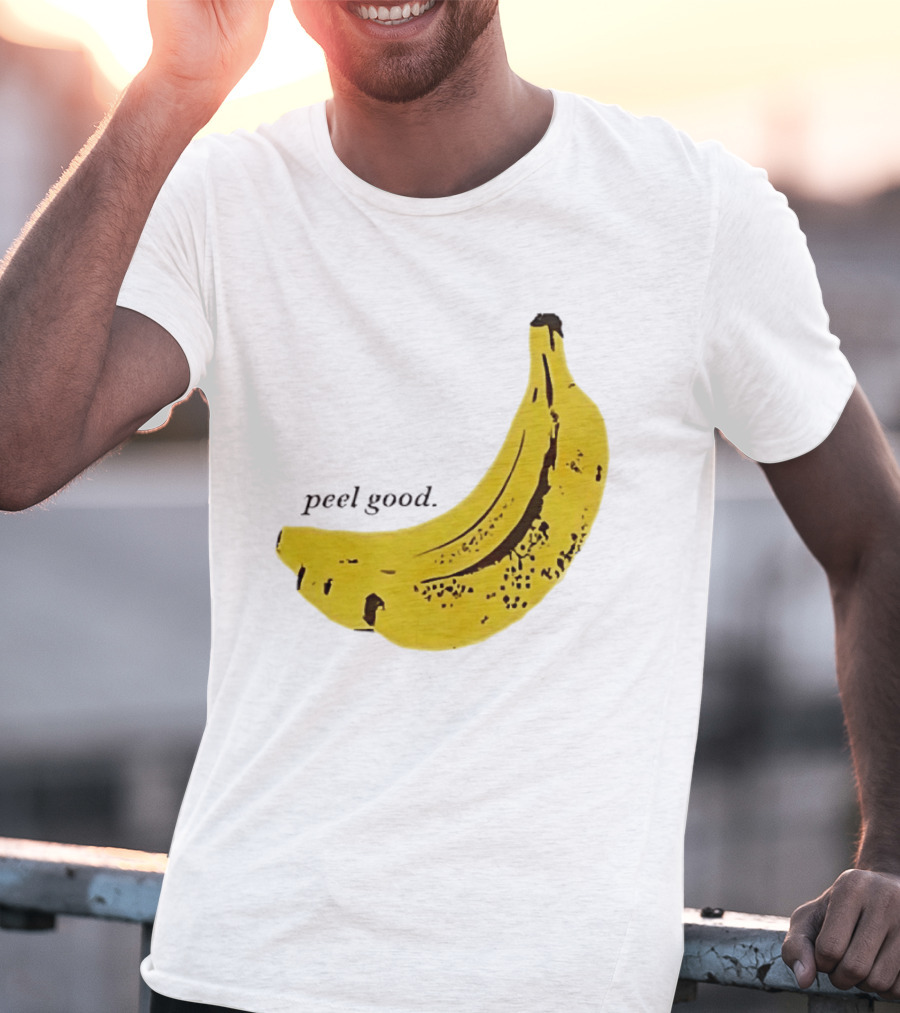 Peel Good Banana Fruit Minimalist Yellow T-Shirt