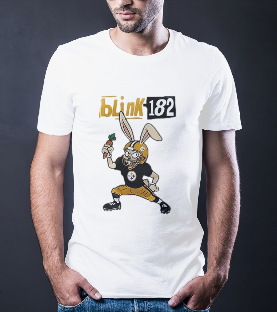 Blink 182 Pittsburgh Steelers Rabbit Football T-Shirt