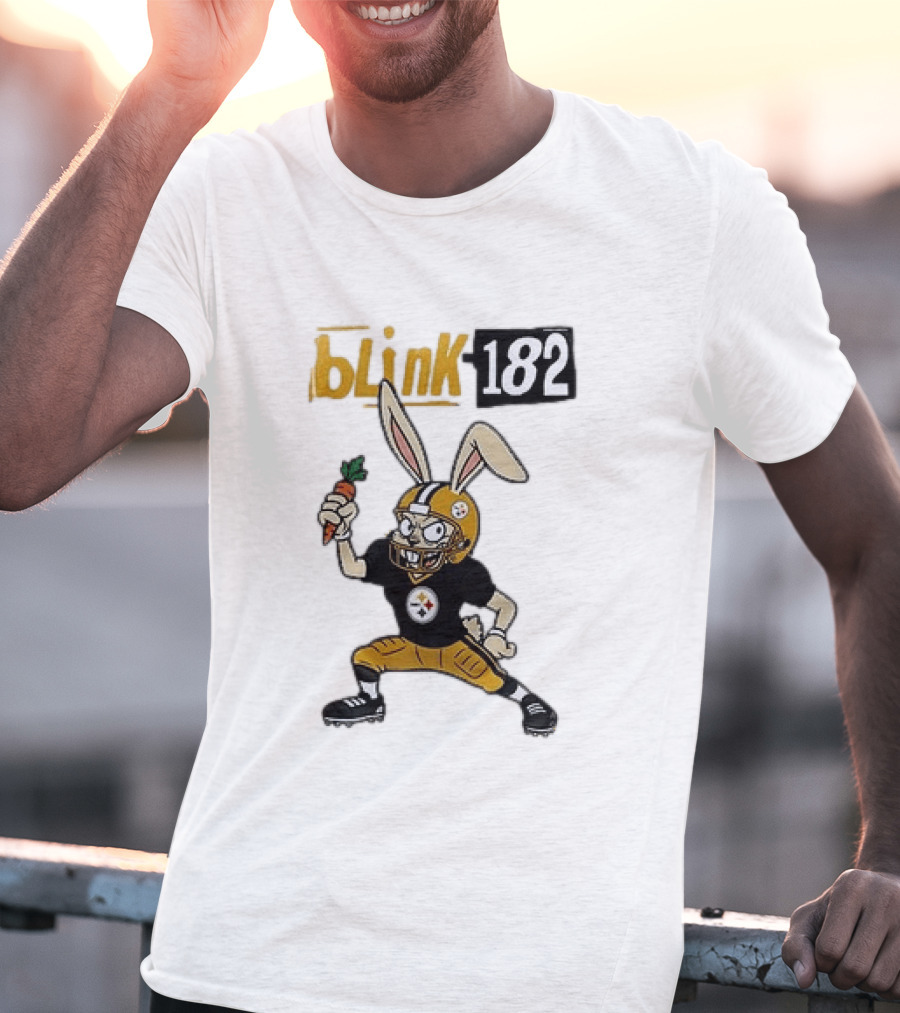 Blink 182 Pittsburgh Steelers Rabbit Football T-Shirt