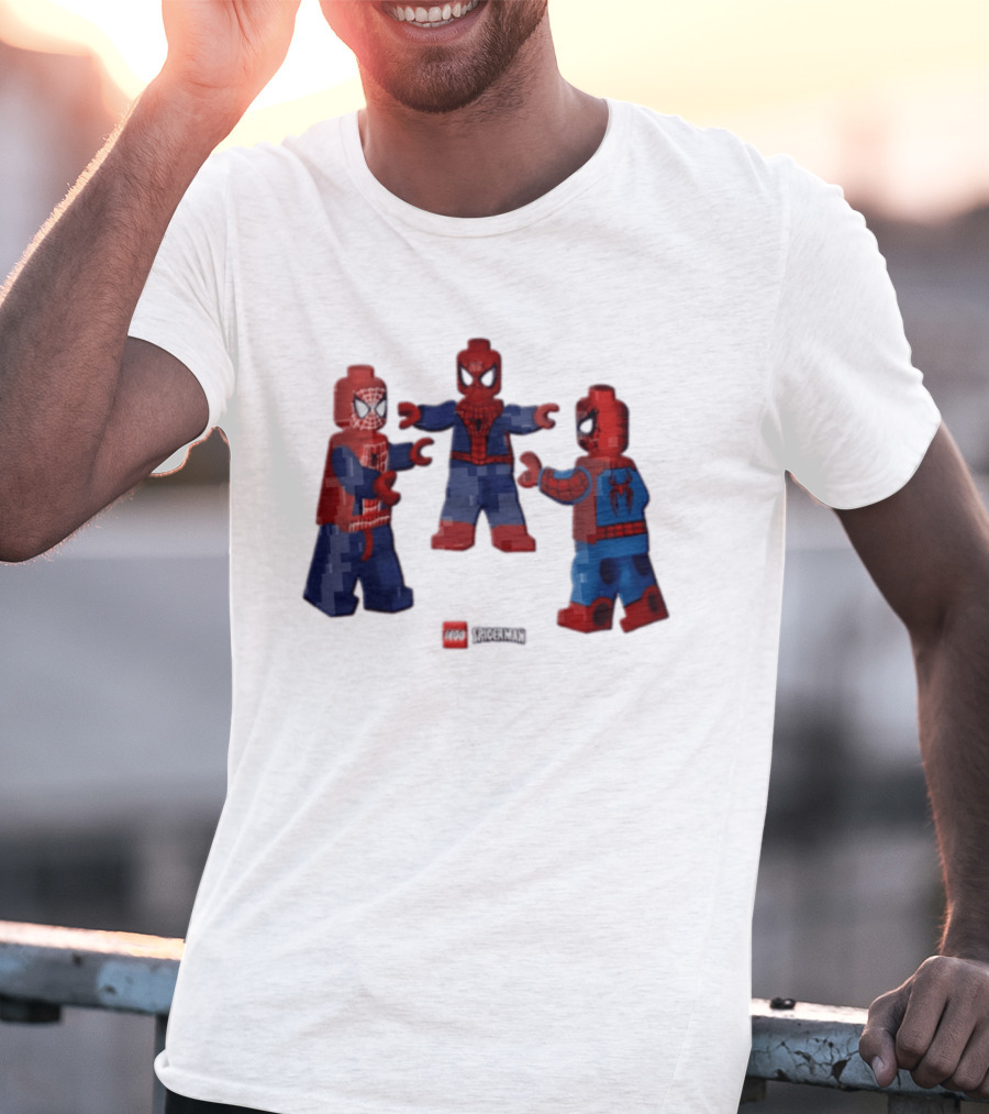 LEGO Spider Man Three Figures Meme Poses T-Shirt