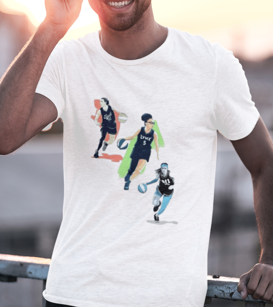 WNBA Players Indy 22 Lynx 5 Atlanta 10 Basketball Action T-Shirt