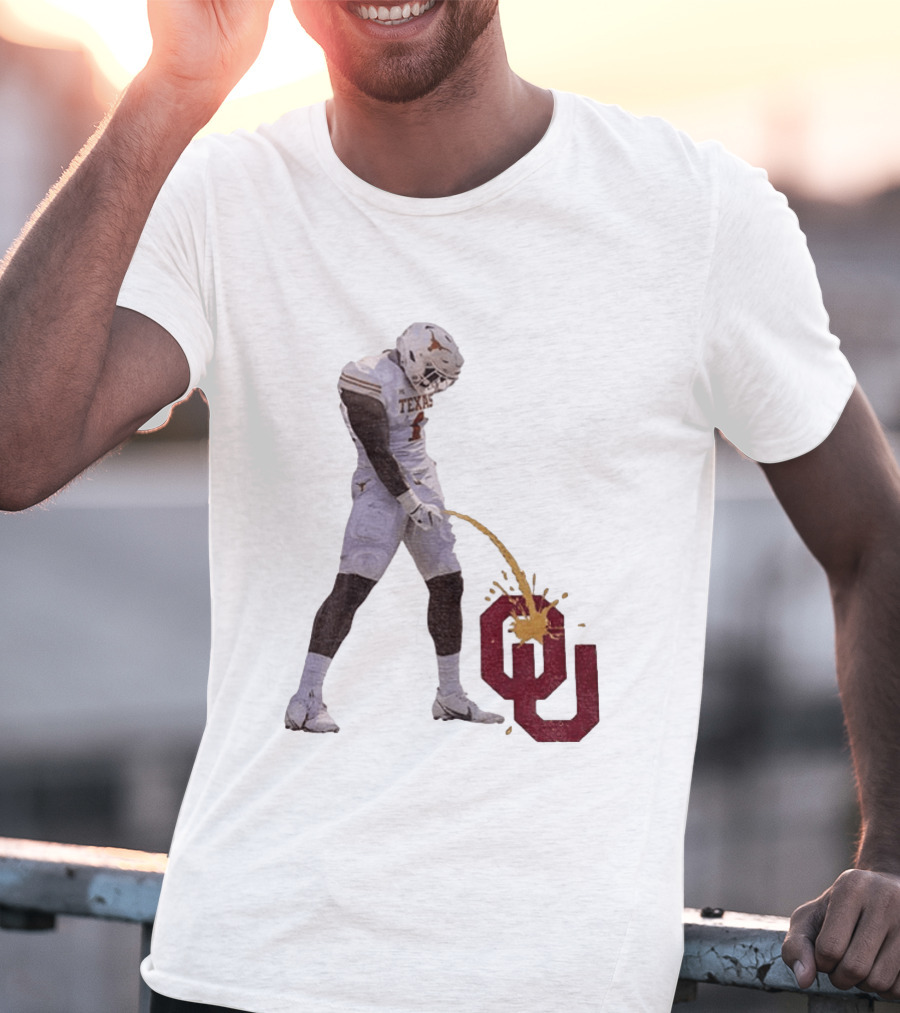 Texas Longhorns Xavier Worthy #1 Pee On Oklahoma Sooners OU Football Rivalry T-Shirt