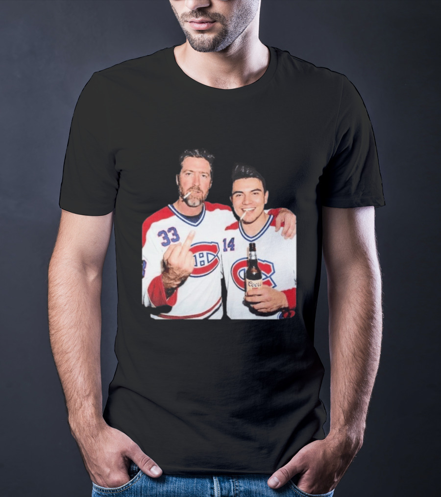 Patrick Roy Nick Suzuki Coors Montreal Canadiens Middle Finger Smoking T-Shirt
