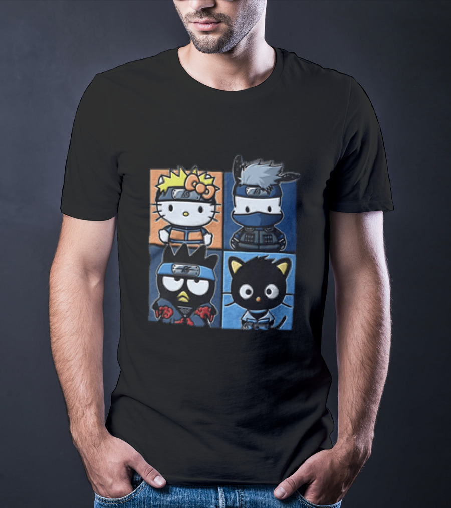 Hello Kitty Naruto Crossover With Sanrio Characters Mashup T-Shirt