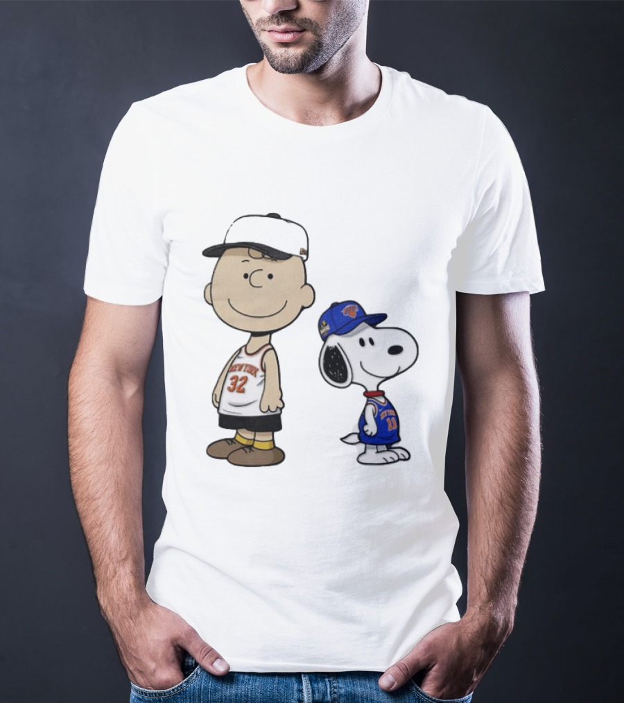 Charlie Brown Snoopy New York Knicks NBA 2026 Basketball Fans T-Shirt