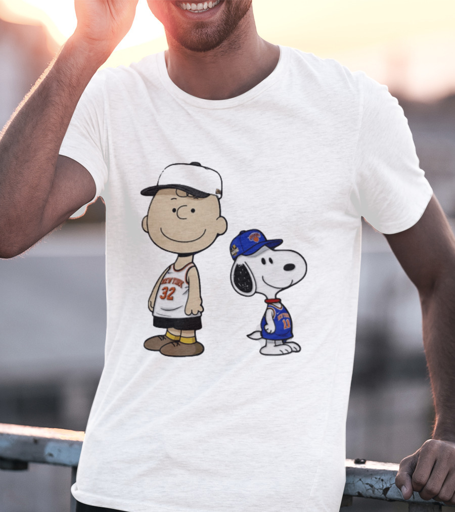 Charlie Brown Snoopy New York Knicks NBA 2026 Basketball Fans T-Shirt