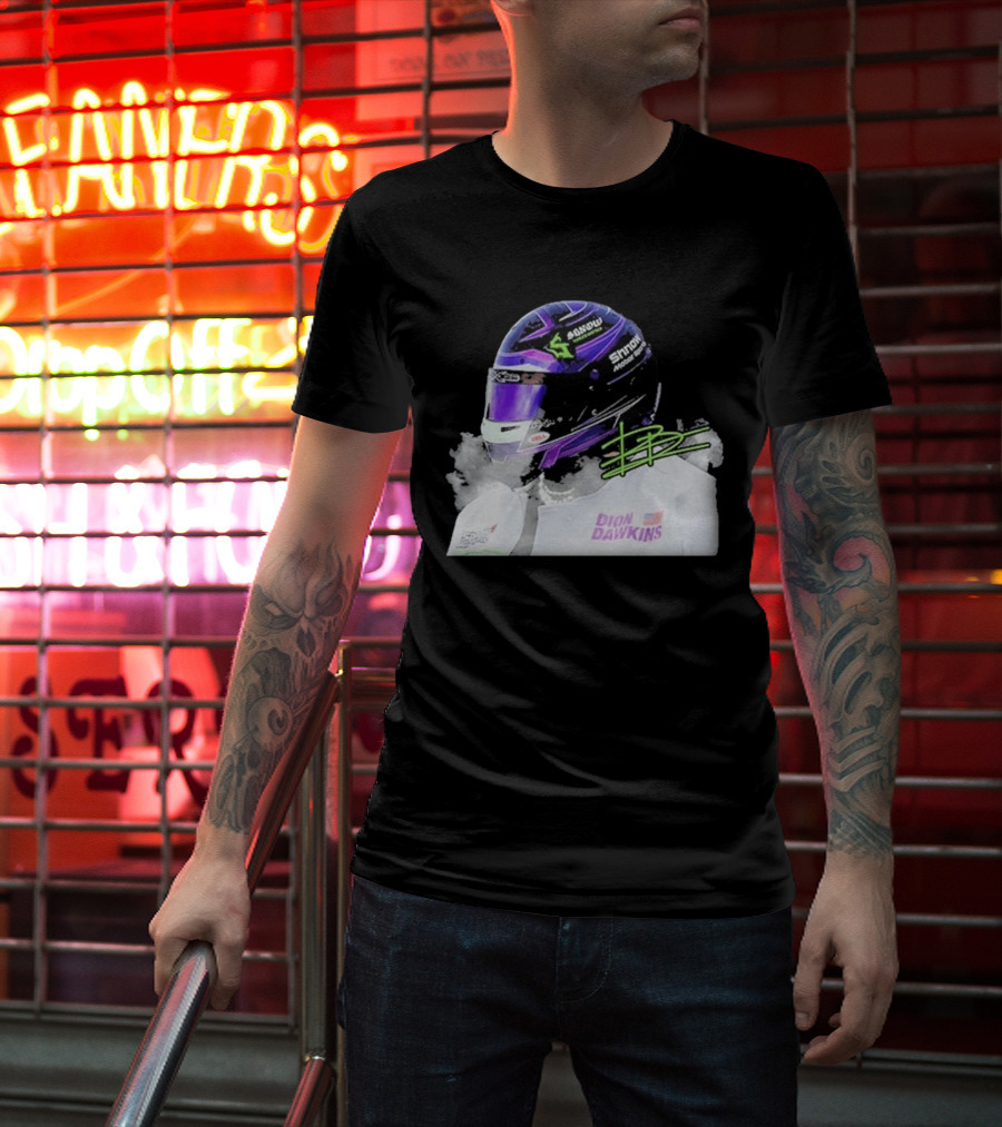 Soul Motorsports Dion Dawkins Racing Helmet Signature T-Shirt