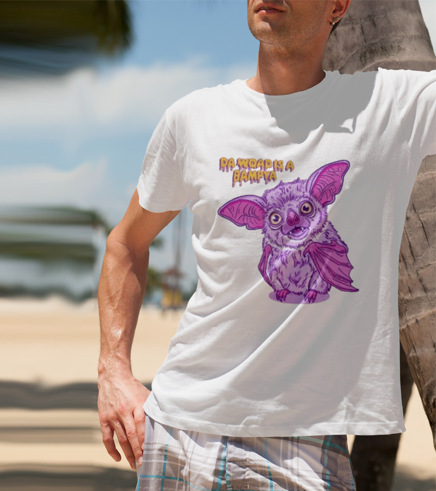 Da Woad Is A Bampya Purple Bat Vampire Cartoon T-Shirt