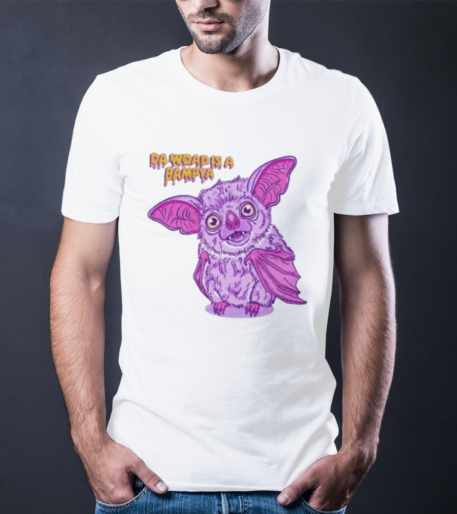 Da Woad Is A Bampya Purple Bat Vampire Cartoon T-Shirt