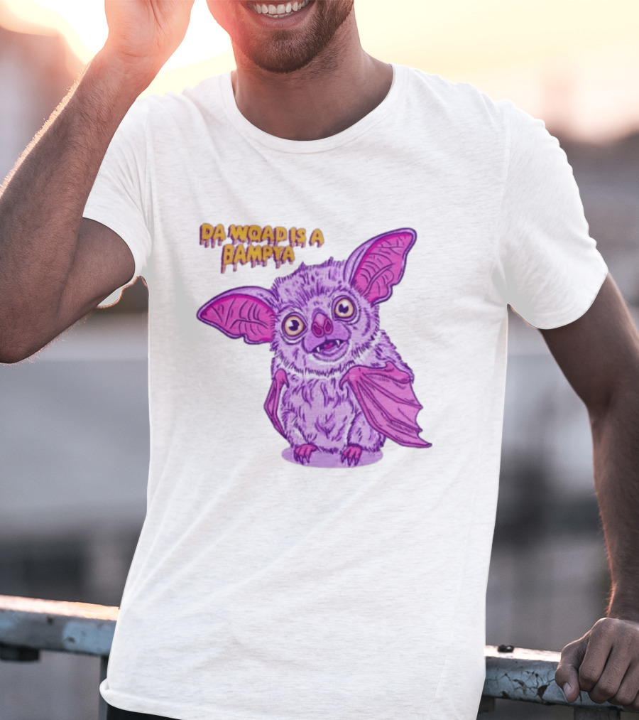 Da Woad Is A Bampya Purple Bat Vampire Cartoon T-Shirt