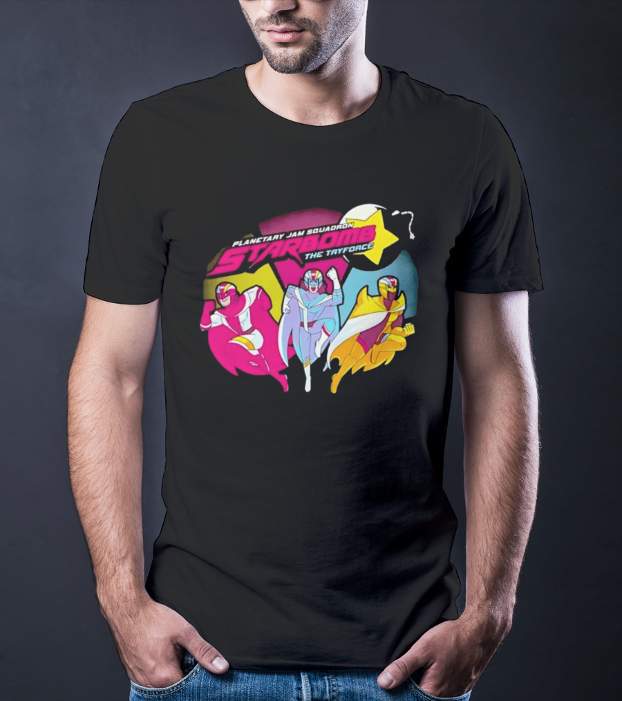 Planetary Jam Squadron Starbomb The Tryforce Retro Heroes T-Shirt
