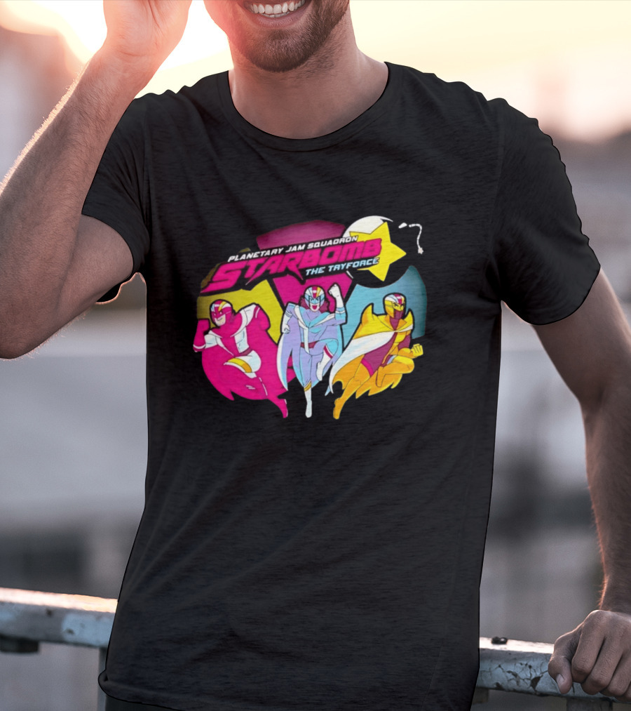 Planetary Jam Squadron Starbomb The Tryforce Retro Heroes T-Shirt