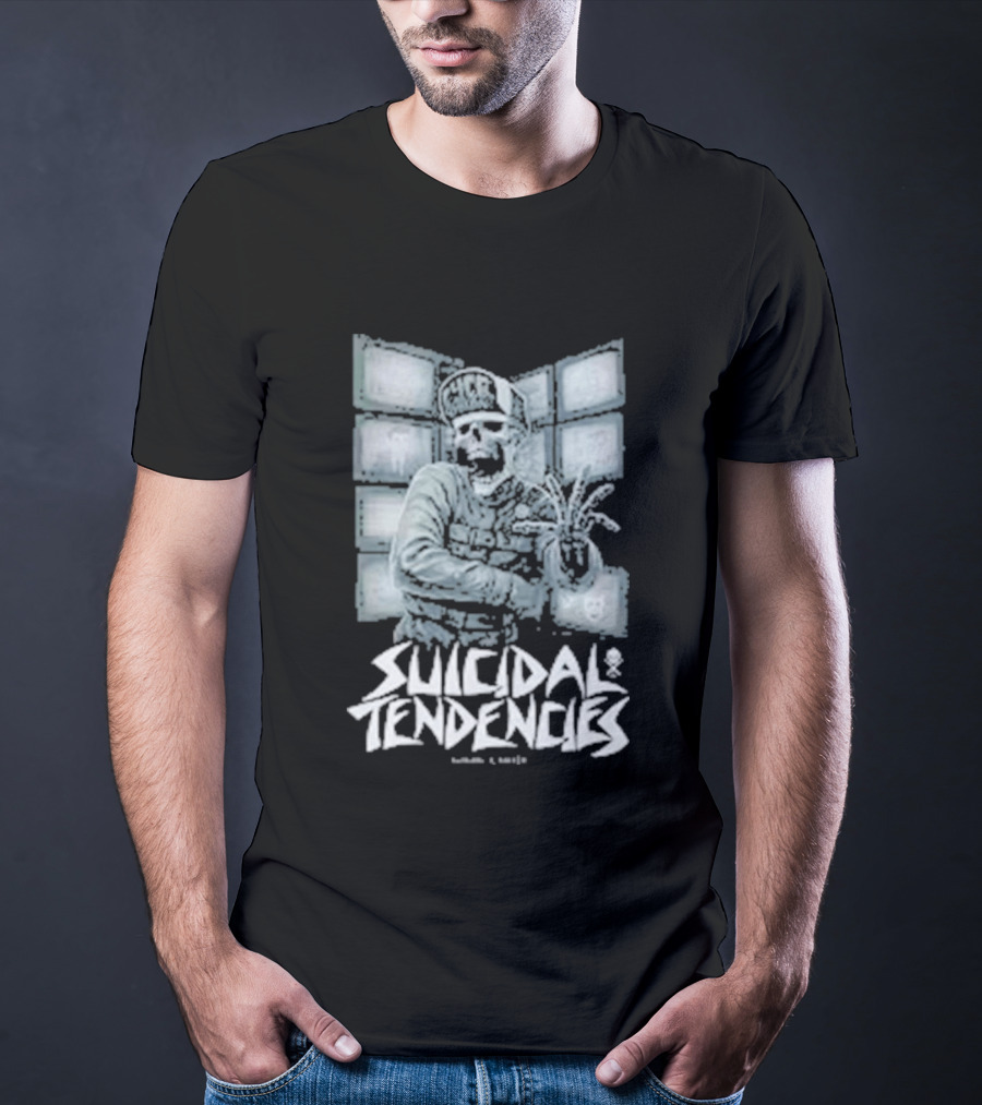 Suicidal Tendencies Institutionalized Skeleton Holding Beaker By Jim 'Taz' Evans T-Shirt