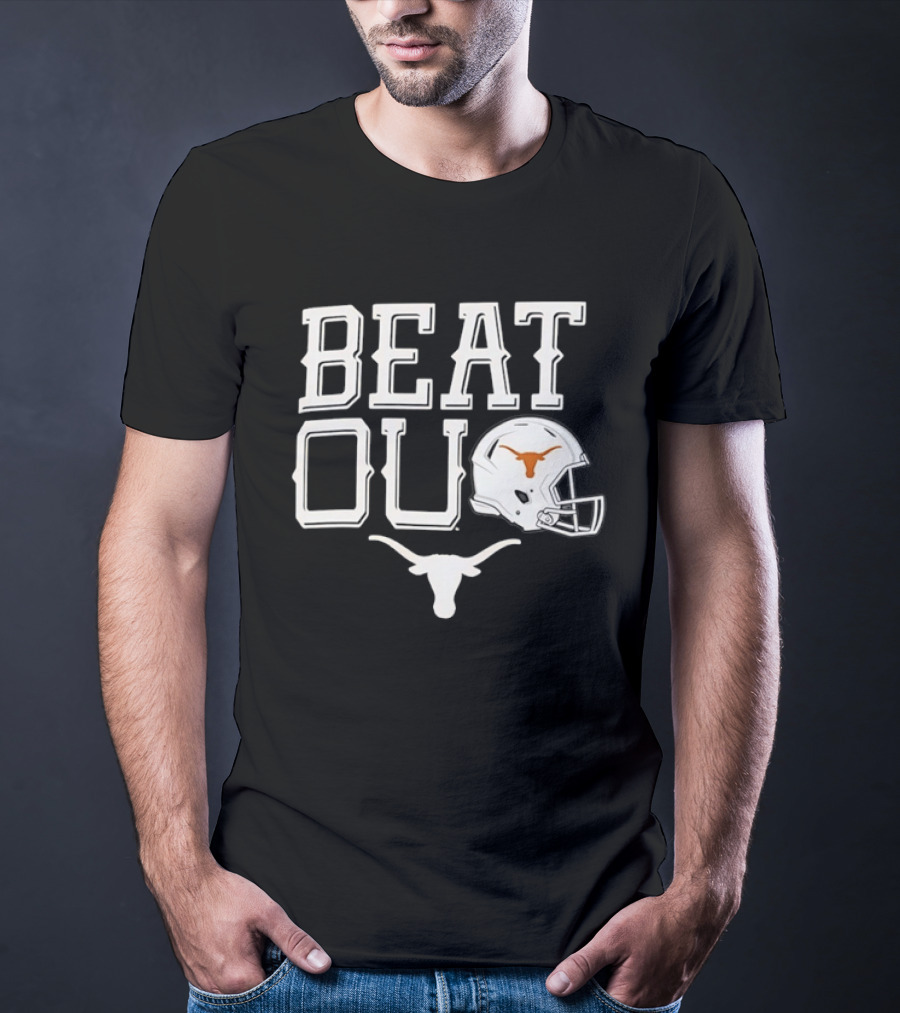 Texas Longhorns Beat OU Red River Rivalry Football Helmet Longhorn T-Shirt