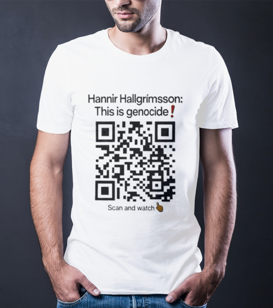 Hannir Hallgrimsson This Is Genocide QR Code Scan And T-Shirt