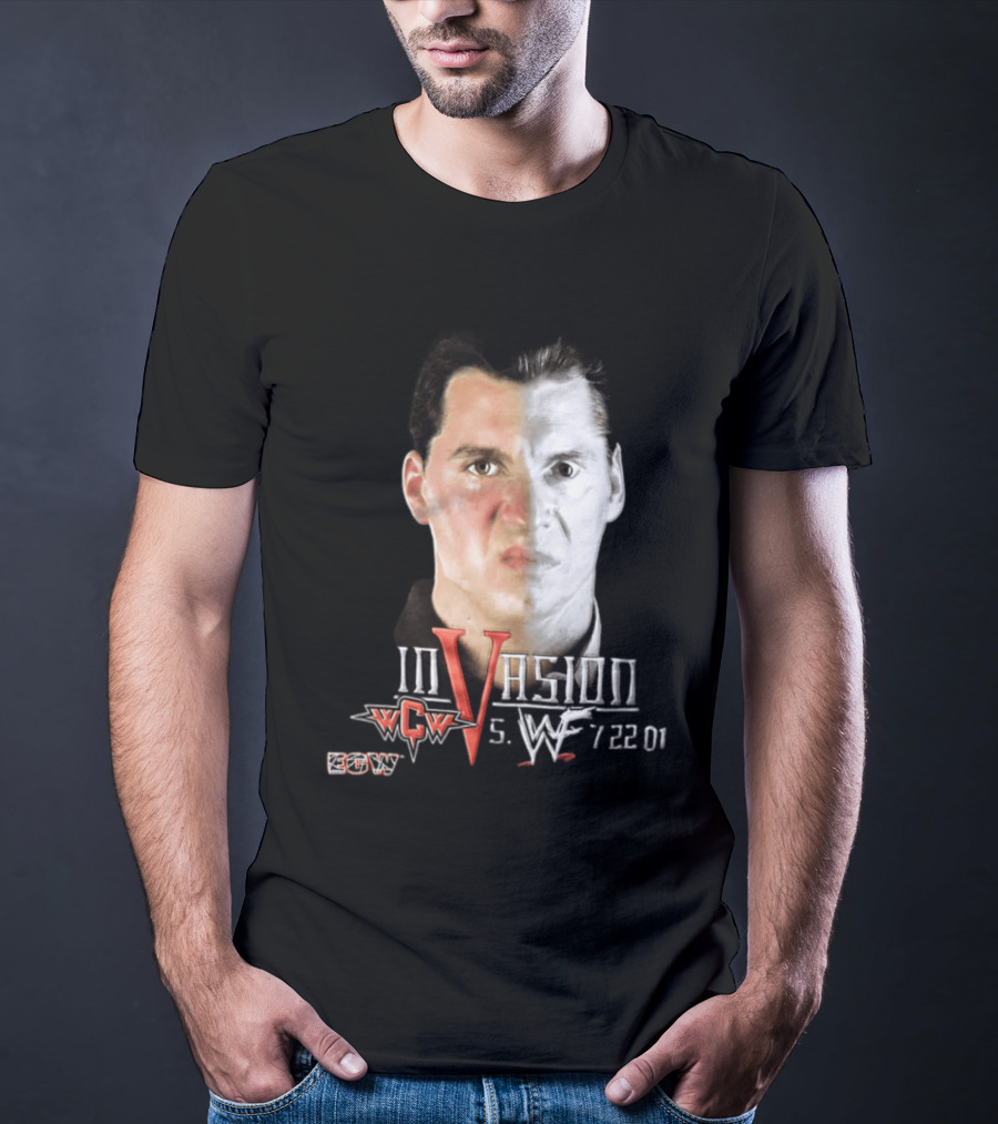WCW Vs WWF Invasion July 22 2001 Vince McMahon ECW Wrestling Event T-Shirt
