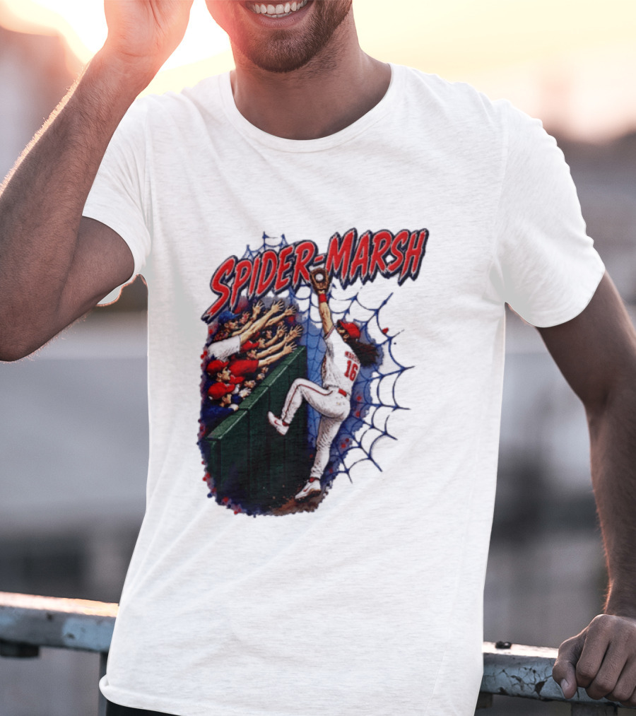 Spider Marsh Brandon Marsh Philadelphia Phillies Baseball Catch Action T-Shirt