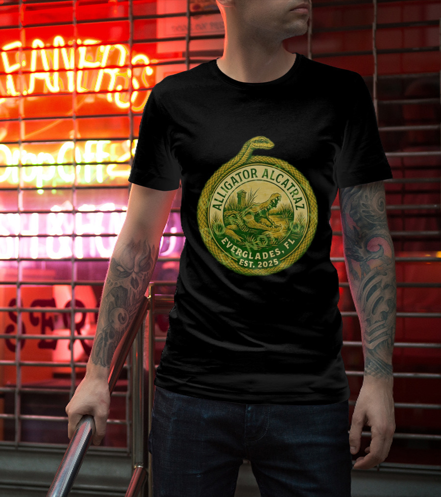 Alligator Alcatraz Everglades Florida Est. 2025 Snake And Reptile T-Shirt