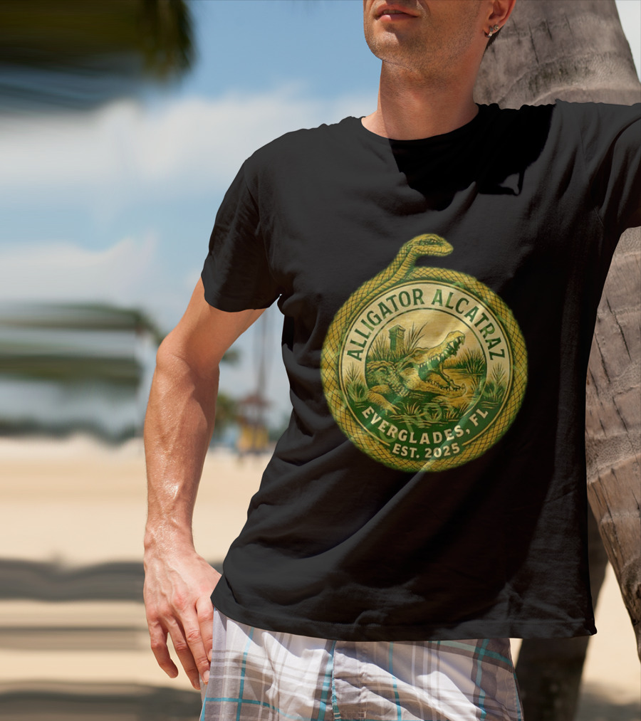 Alligator Alcatraz Everglades Florida Est. 2025 Snake And Reptile T-Shirt