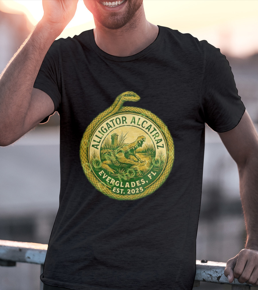 Alligator Alcatraz Everglades Florida Est. 2025 Snake And Reptile T-Shirt