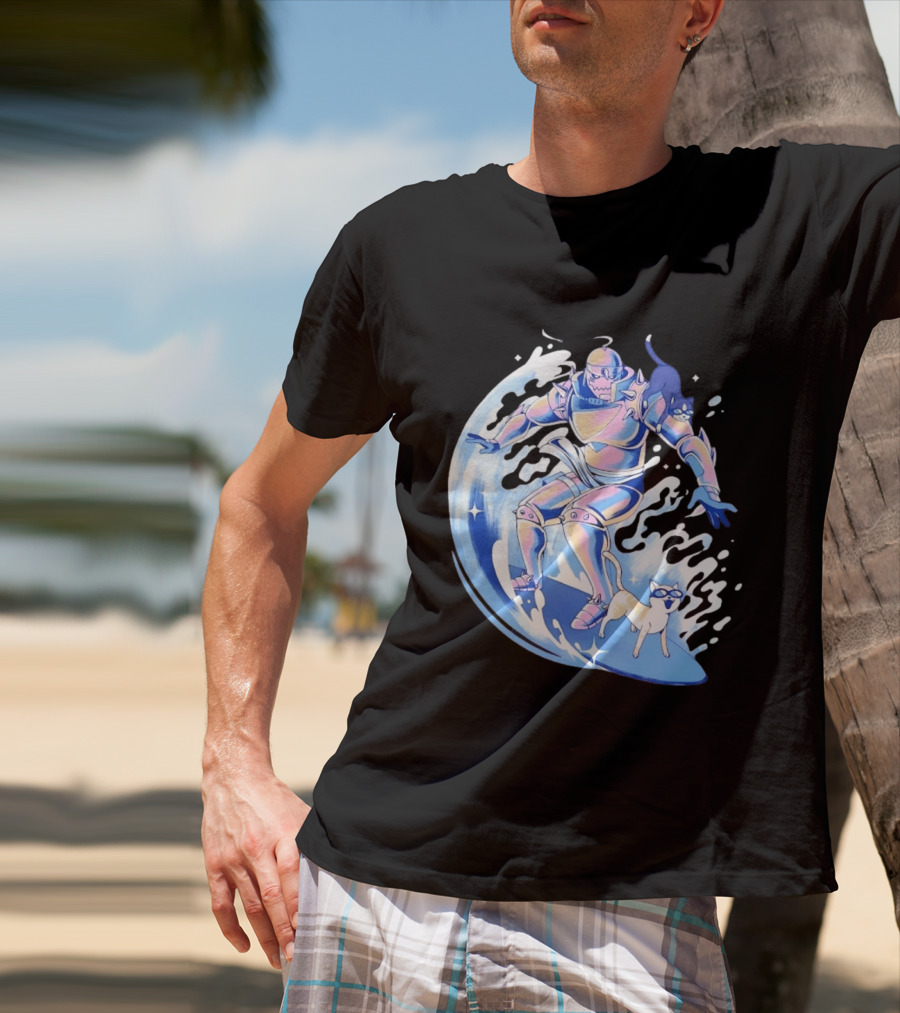 Alphonse Elric Surfing Adventure With Cool Cats On Waves T-Shirt