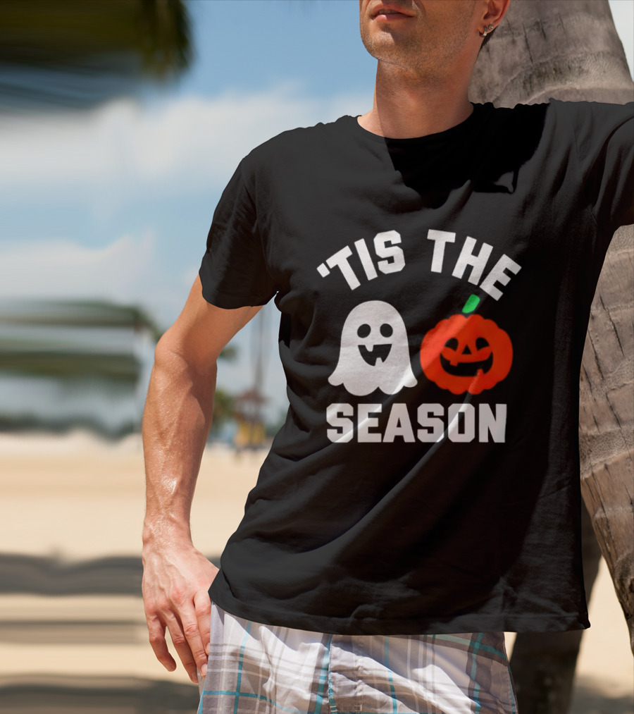 Tis The Season Ghost And Pumpkin Halloween T-Shirt