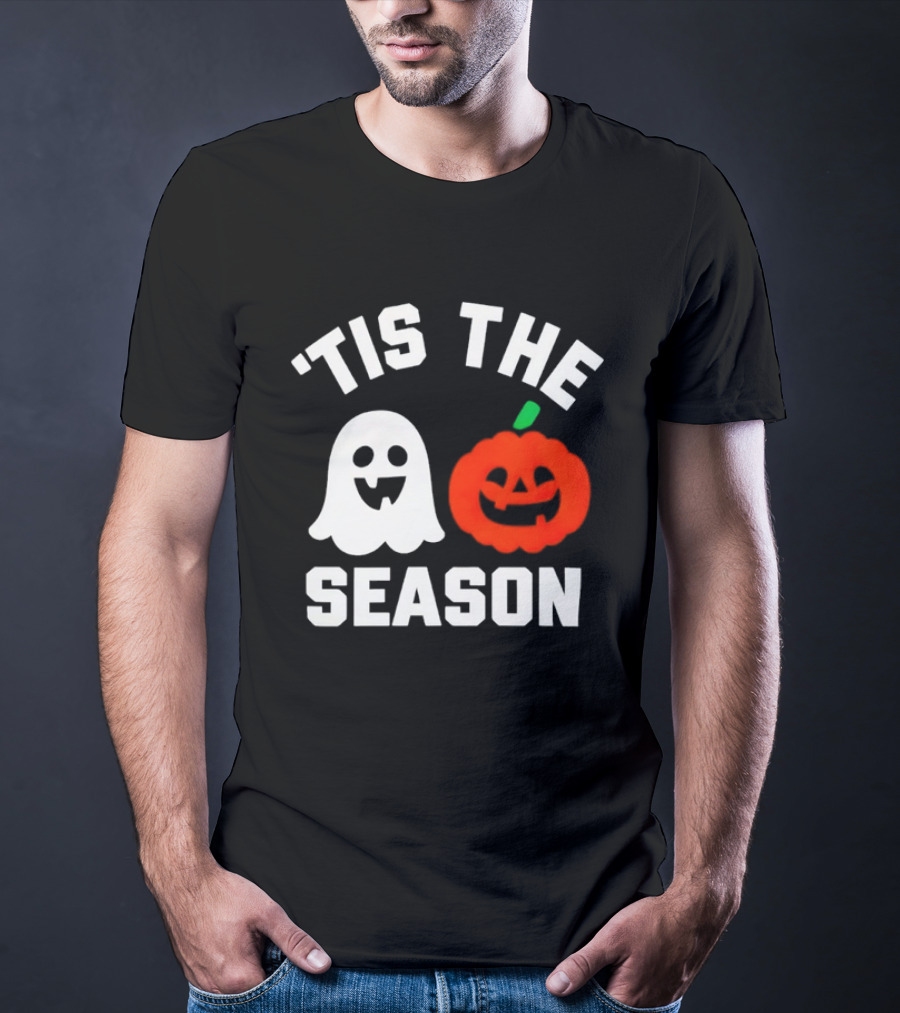 Tis The Season Ghost And Pumpkin Halloween T-Shirt
