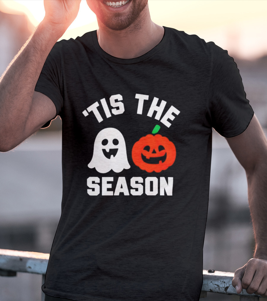 Tis The Season Ghost And Pumpkin Halloween T-Shirt
