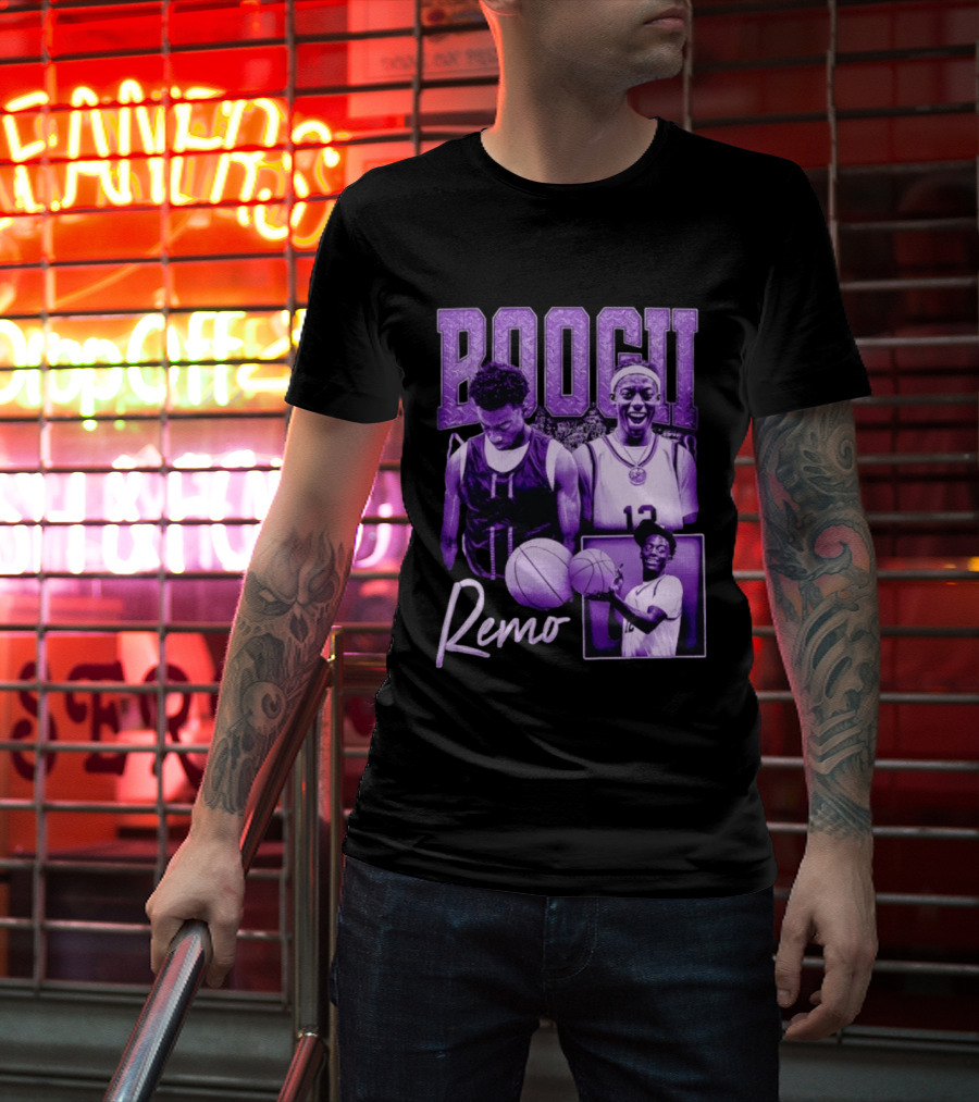 Boogii Remo 12 Basketball Player Retro Style Purple Aesthetic T-Shirt
